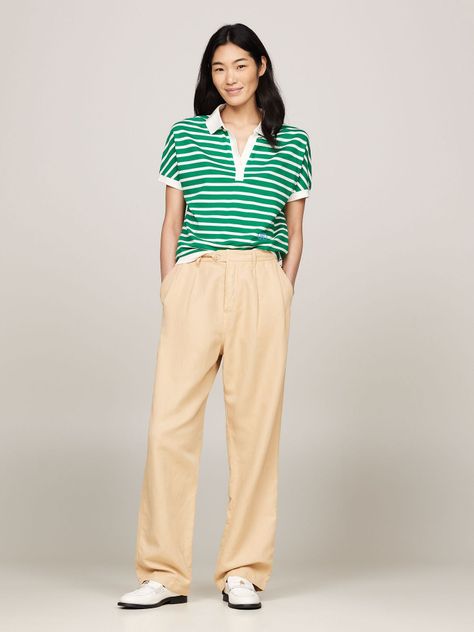 Polo Con Diseño A Rayas Verde Tommy Hilfiger-1