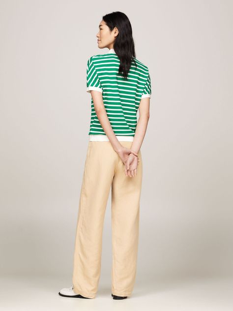 Polo Con Diseño A Rayas Verde Tommy Hilfiger-2