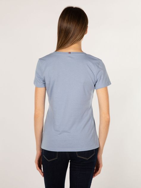Polera Heritage V-Neck Celeste Tommy Hilfiger-2