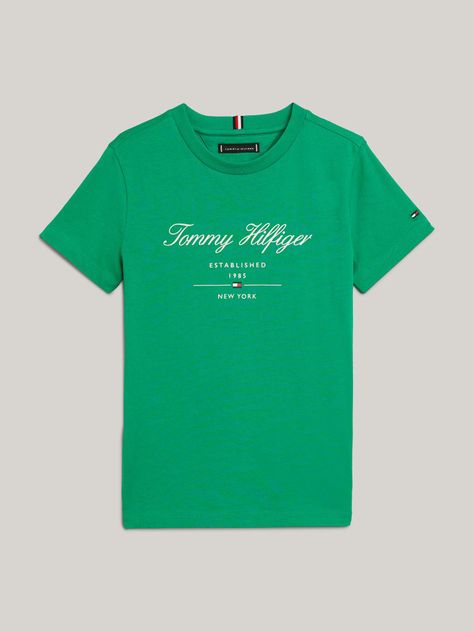Polera Logo Script Verde Tommy Hilfiger-4