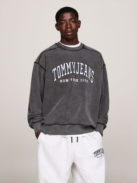 Polerón Relaxed Varsity Lavado Gris Tommy Hilfiger-0