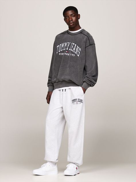 Polerón Relaxed Varsity Lavado Gris Tommy Hilfiger-1