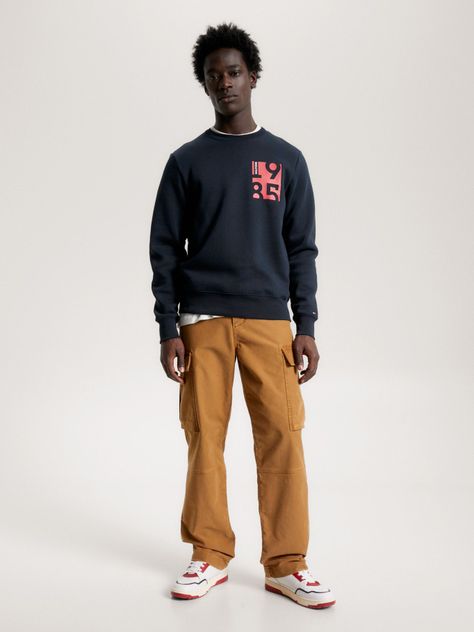 Polerón C-Neck Con Logo Estampado Azul Tommy Hilfiger-1