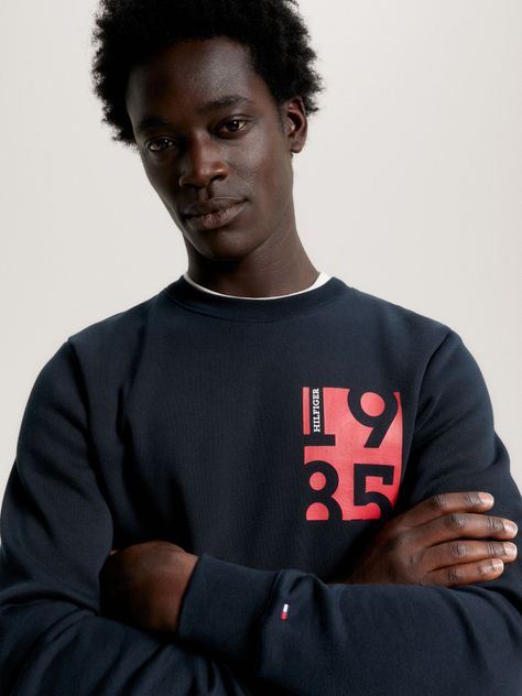 Polerón C-Neck Con Logo Estampado Azul Tommy Hilfiger-3