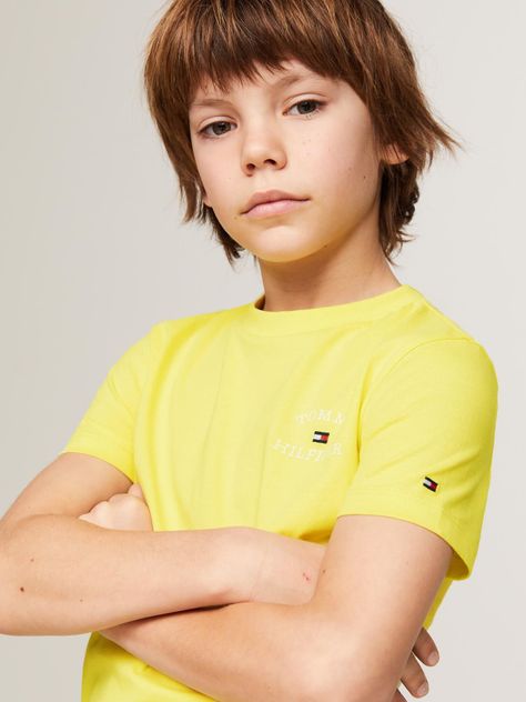 Polera C-Neck Con Logo Amarillo Tommy Hilfiger-3