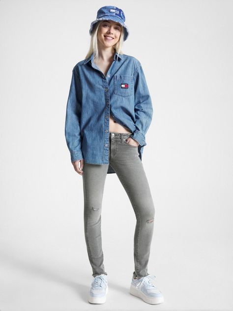 Jeans Sophie Corte Bajo Skinny Fit Gris Tommy Jeans-0