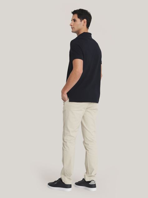 Polo Solid Con Logo Monogram Azul Tommy Hilfiger-2