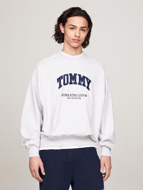 Polerón Relaxed Estilo Varsity Gris Tommy Jeans-0