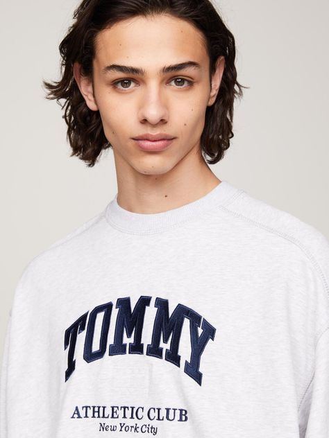 Polerón Relaxed Estilo Varsity Gris Tommy Jeans-3