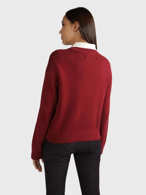 Sweater Monogram Logo Estilo Sello Rojo Tommy Hilfiger-2