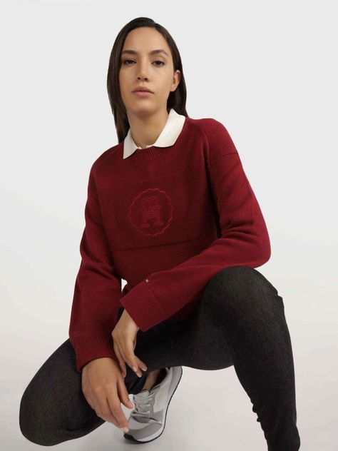 Sweater Monogram Logo Estilo Sello Rojo Tommy Hilfiger-3