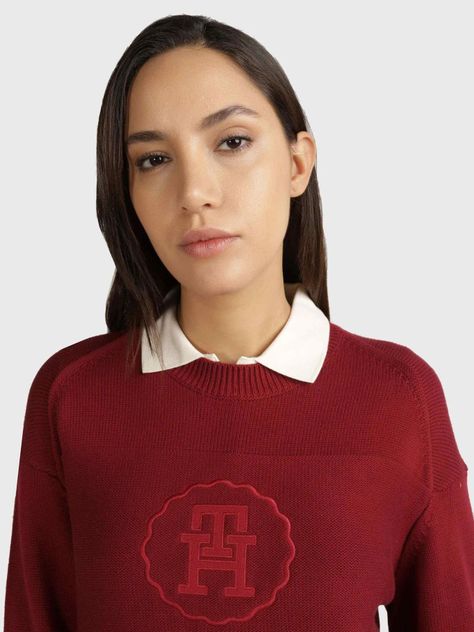 Sweater Monogram Logo Estilo Sello Rojo Tommy Hilfiger-4