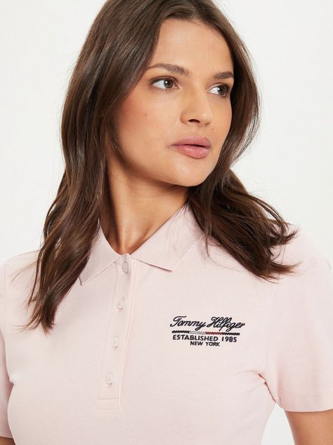 Polo Logo Script Slim Fit Rosado Tommy Hilfiger-3