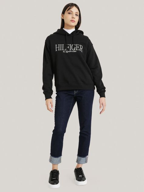 POLERÓN HOODIE LOGO MONOTYPE NEGRO TOMMY HILFIGER-1