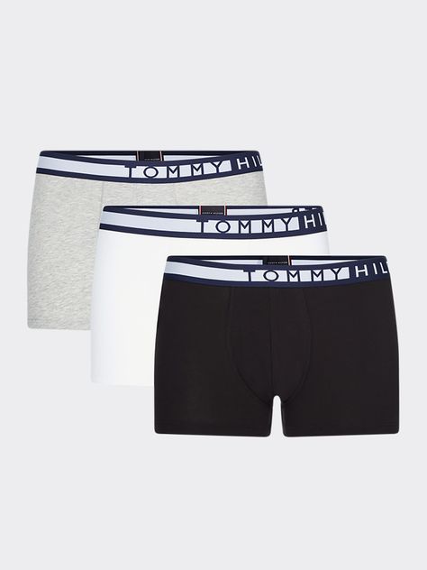 Pack De 3 Calzoncillos Trunk y Logo Negro Tommy Hilfiger-0