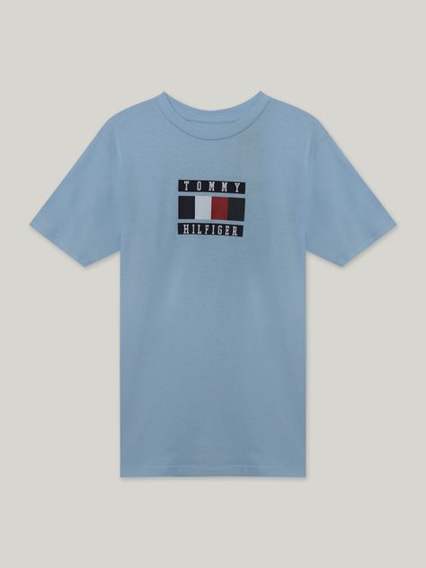Polera De Niño Global Stripe Celeste Tommy Hilfiger-0