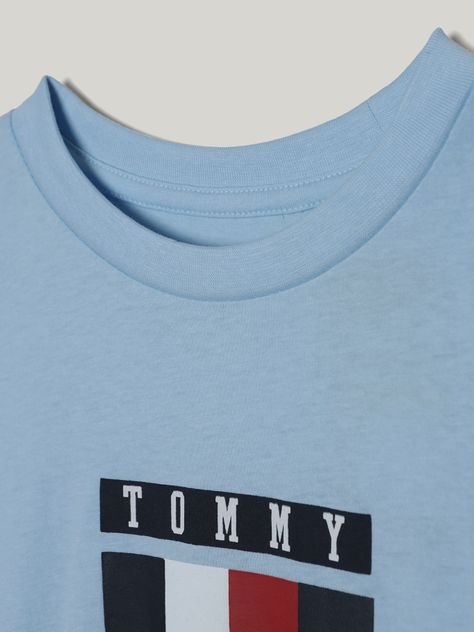 Polera De Niño Global Stripe Celeste Tommy Hilfiger-3