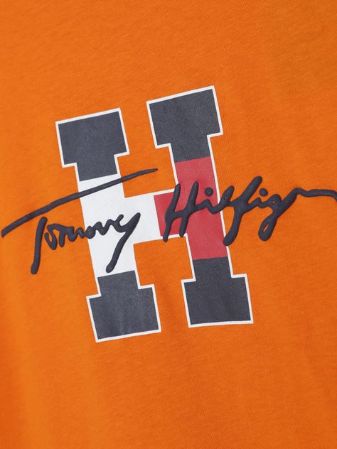 Polera De Niño Script Con Logo Naranjo Tommy Hilfiger-2