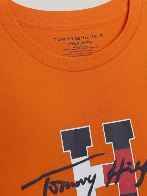 Polera De Niño Script Con Logo Naranjo Tommy Hilfiger-3