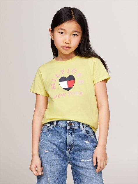 Polera Logo De Corazon Vinyl Amarillo Tommy Hilfiger-0