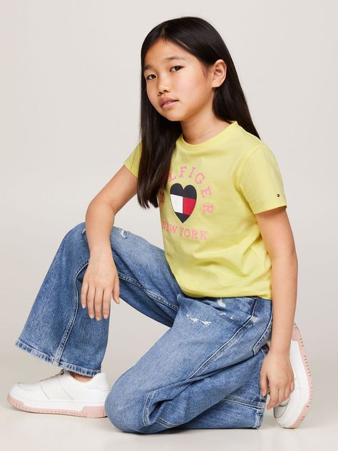 Polera Logo De Corazon Vinyl Amarillo Tommy Hilfiger-3