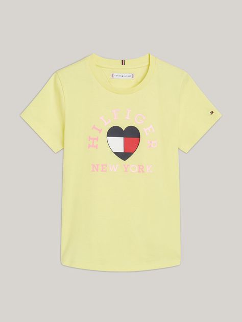 Polera Logo De Corazon Vinyl Amarillo Tommy Hilfiger-4