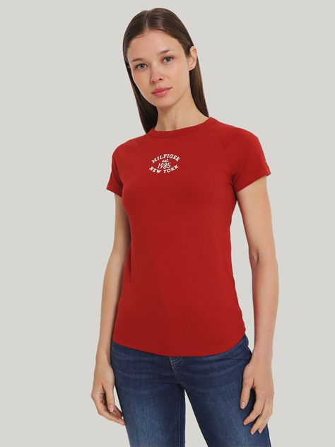 Polera Varsity Slim Fit Rojo Tommy Hilfiger-0