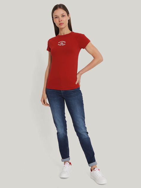 Polera Varsity Slim Fit Rojo Tommy Hilfiger-1