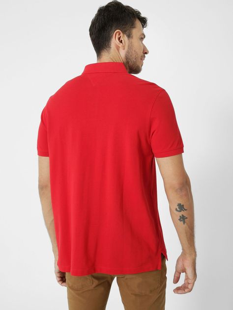 Polo Icon Con Logo Rojo Tommy Hilfiger-2
