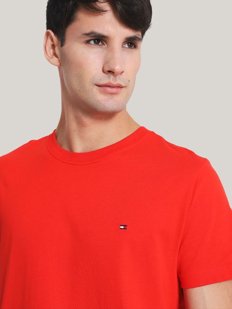 Polera Essential Cotton C-Neck Slim Fit Rojo Tommy Hilfiger-3