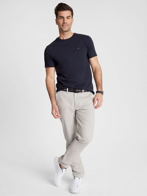 Polera Essential Cotton C-Neck Slim Fit Azul Tommy Hilfiger-1