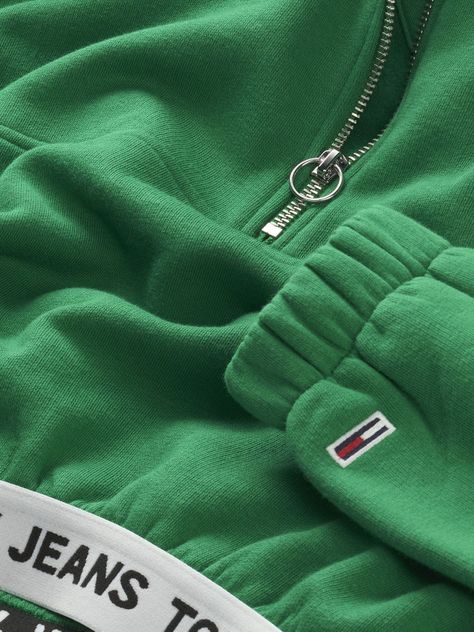 Polerón Super Crop Logo Waistband Verde Tommy Hilfiger-2