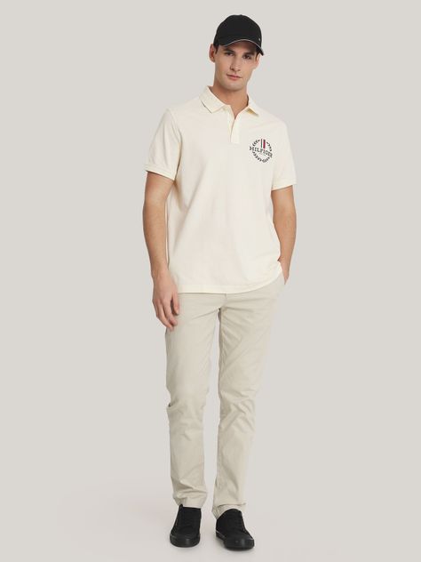 Polo Solid Con Logo Monogram Beige Tommy Hilfiger-1