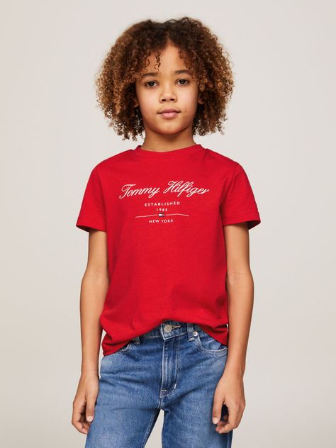 Polera Logo Script XND Rojo Tommy Hilfiger-0