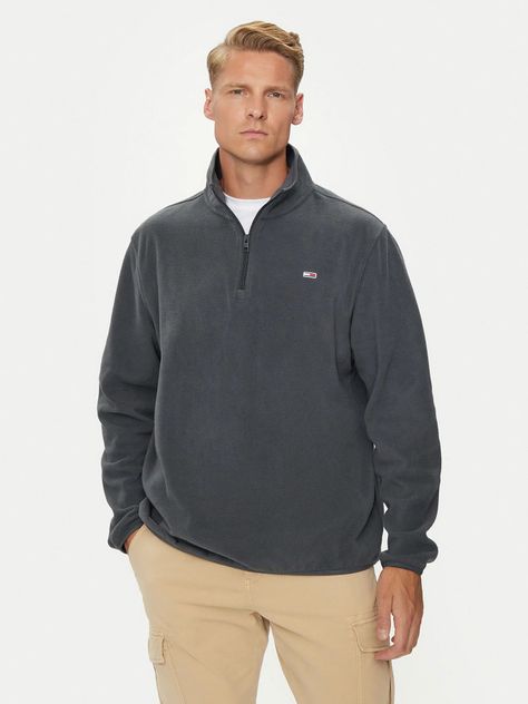 Polerón Solid Con Medio Cierre Negro Tommy Hilfiger-0