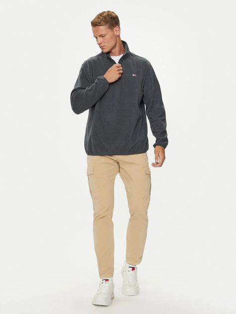Polerón Solid Con Medio Cierre Negro Tommy Hilfiger-1