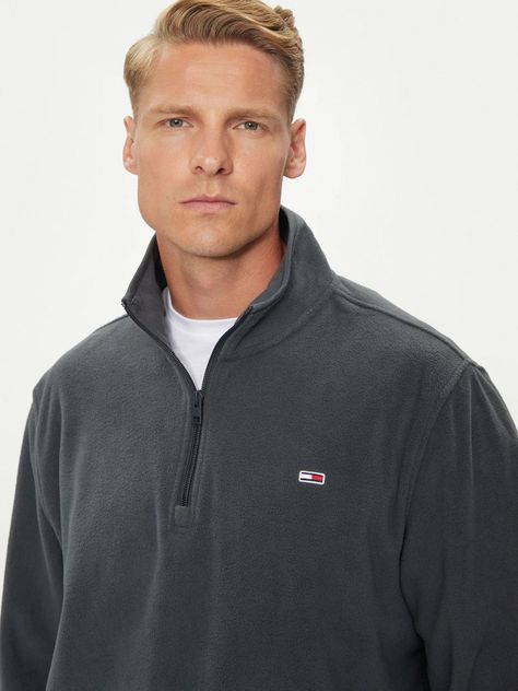 Polerón Solid Con Medio Cierre Negro Tommy Hilfiger-3