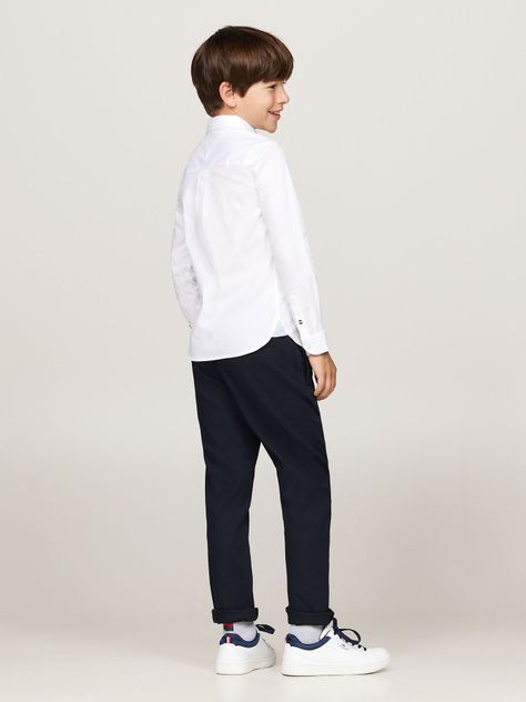 Camisa De Niño Dobby Regular Fit Blanco Tommy Hilfiger-2