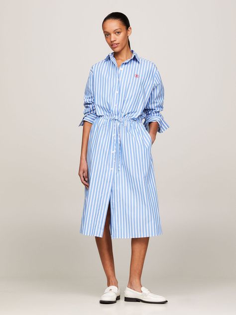 Vestido Camisero Monogram Celeste Tommy Hilfiger-0