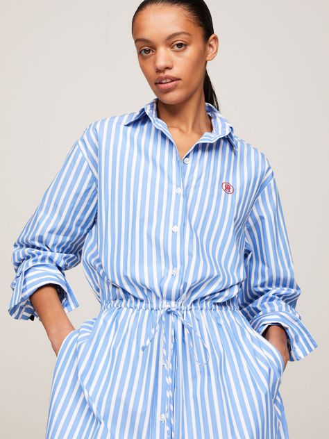 Vestido Camisero Monogram Celeste Tommy Hilfiger-3