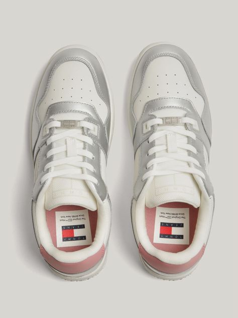 Zapatillas Retro De Cuero Gris Tommy Hilfiger-2
