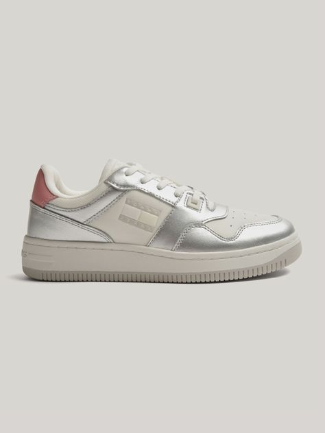 Zapatillas Retro De Cuero Gris Tommy Hilfiger-4