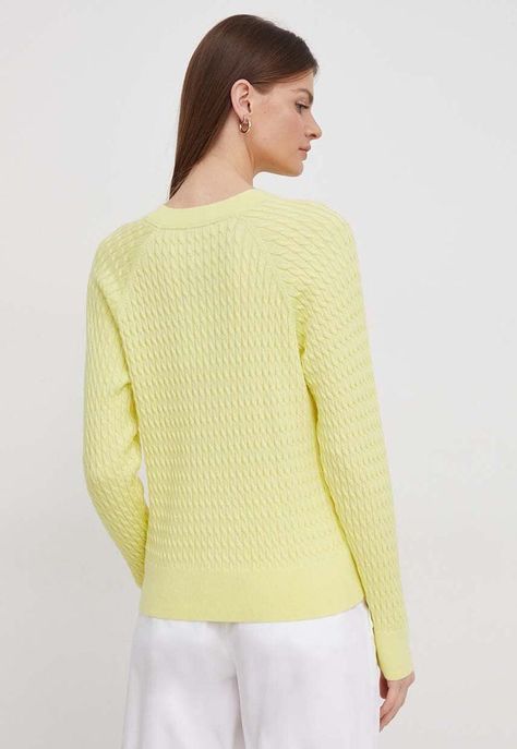 Sweater Relaxed Punto Trenzado Amarillo Tommy Hilfiger-2