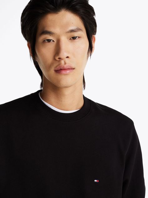 Polerón Solid Con Cuello Redondo Negro Tommy Hilfiger-3