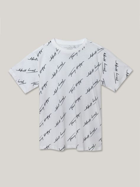 Polera De Niño Angled Script Logo Blanco Tommy Hilfiger-0