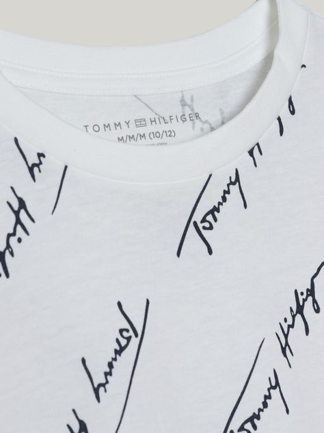 Polera De Niño Angled Script Logo Blanco Tommy Hilfiger-3
