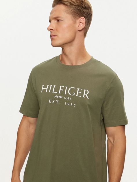 Polera Con Logo Monotype Verde Tommy Hilfiger-3