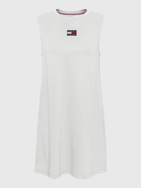 Vestido Sin Mangas Logo De Parche Blanco Tommy Hilfiger-0