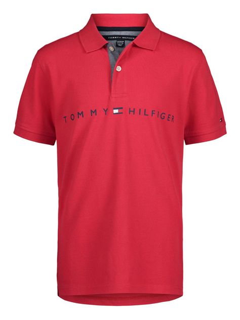 Polo Solid Global Logo Rojo Tommy Hilfiger-0