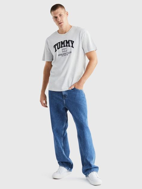 Polera Con Logo Universitario Gris Tommy Jeans-1